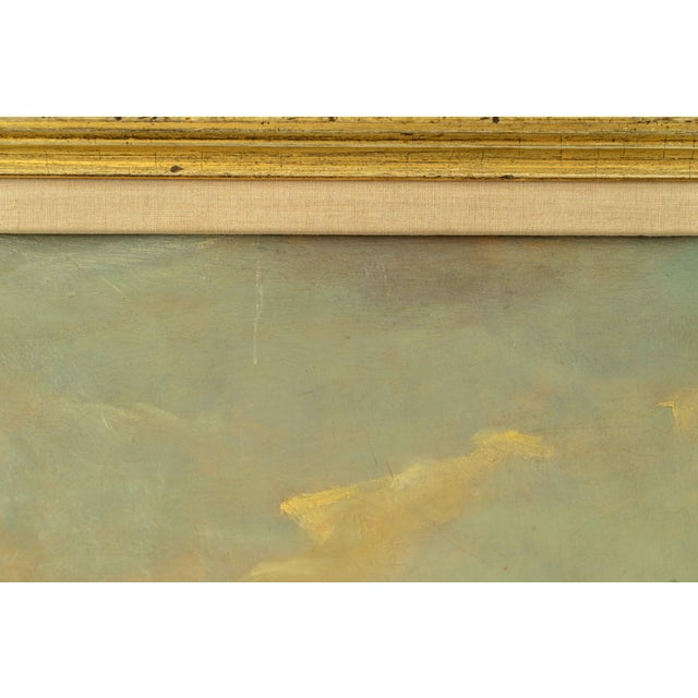 Large Dutch Hague School Windmill Landscape Oil Painting with Polder Lake & Sailboat by Victor Bauffe, Circa 1900, Framed For Sale - Image 14 of 18