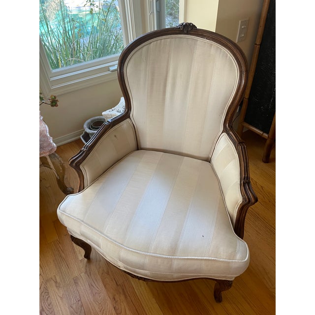 Pair of Louis XV Style 19th Century Bergere Chairs For Sale - Image 4 of 6