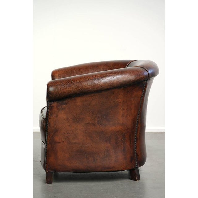 1990s Vintage Sheepskin Club Armchair For Sale - Image 5 of 14