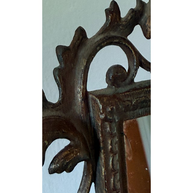 Late 19th Century Antique Rococo Revival Bronzed Metal Easel-Back Tabletop Mirror For Sale - Image 5 of 14