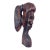Vintage Carved Wood Woman With Ponytail Bust Sculpture For Sale