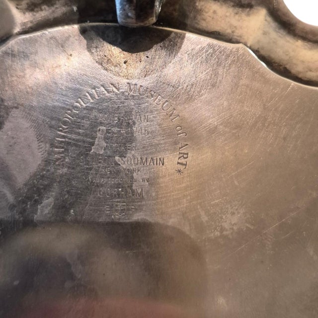 1970s 1970s Metropolitan Museum of Art Simeon Soumain Silver Plated Salver Tray by Gorham. For Sale - Image 5 of 5