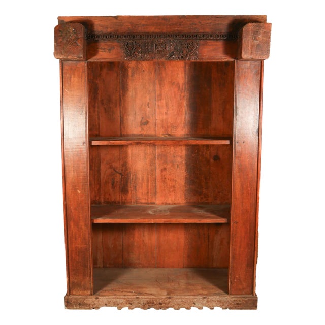 Indian Teak Doorframe Now Bookcase, 19th Century With Later Elements For Sale