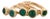 Five 14k Yellow Gold Rings With Cabochon-Cut Emeralds Size 6.5 For Sale