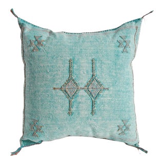 Turquoise Vintage Kilim Pillow For Sale