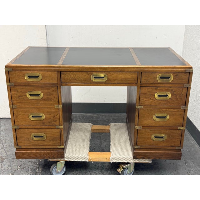 Circa 1970's Sligh Furniture Campaign Desk For Sale - Image 12 of 12