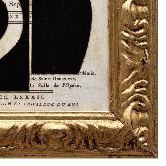 2020s Contemporary Black and White Collage in Vintage Gold Frame For Sale - Image 5 of 6