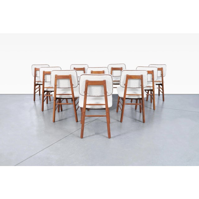 Wood 1950s Mid Century Walnut Dining Chairs by Greta M. Grossman for Glenn of California, Set of 10 For Sale - Image 7 of 12