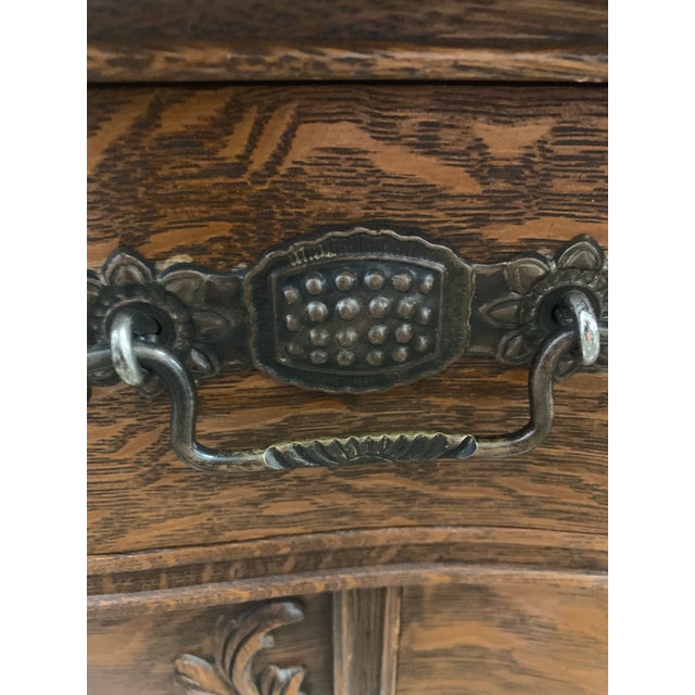 1920s 1920s Antique Oak Desk With Detachable Mirror For Sale - Image 5 of 12