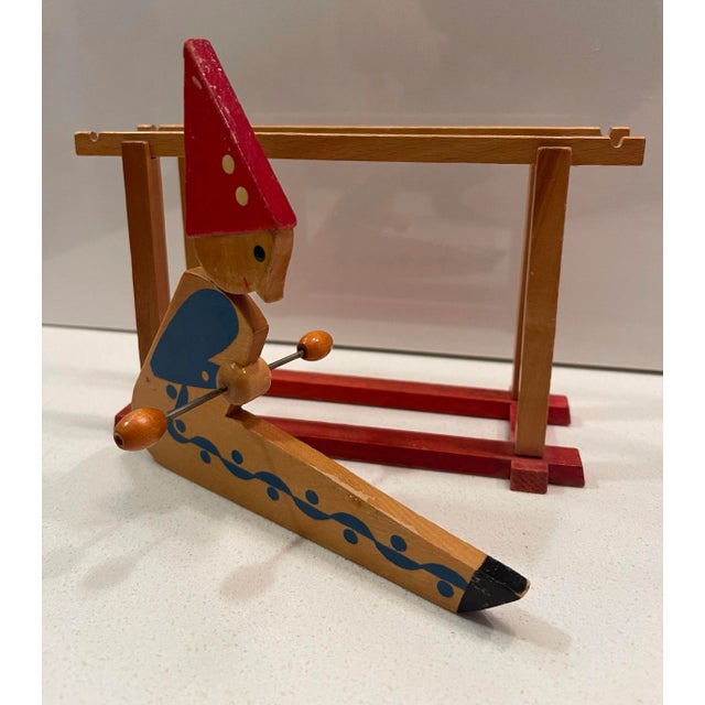 Antique Wooden Handpainted Rocking Clown Acrobatic Flip Toy, East Russian For Sale - Image 4 of 12