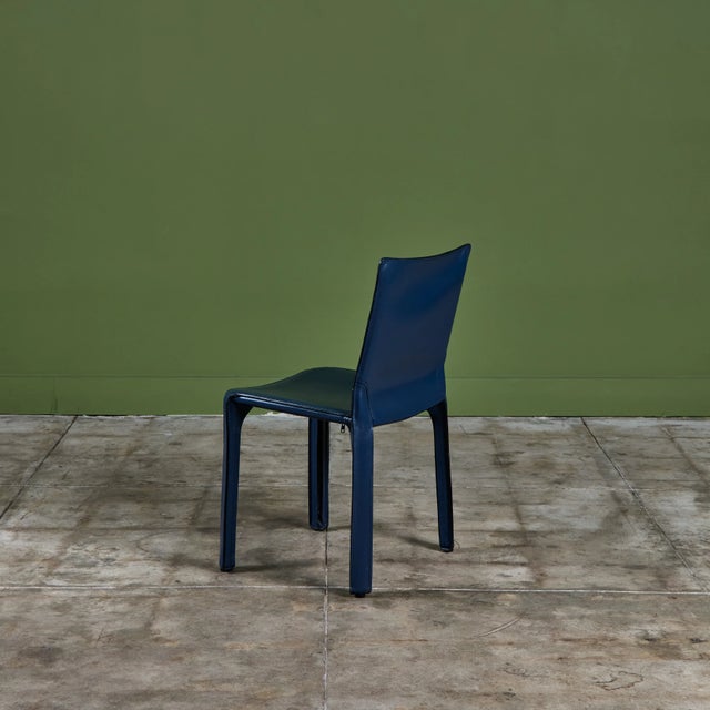 Navy Blue Mario Bellini Cab Side Chair for Cassina For Sale - Image 8 of 18