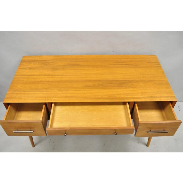 Early 21st Century West Elm Williams Sonoma Mid Century Modern Acacia Teak Style Writing Desk (B) For Sale - Image 5 of 16