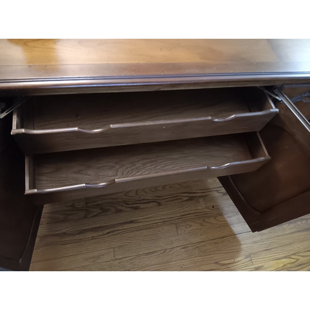Coffee 1950s Mid-Century Baker French Country 4 Door Grand Buffet For Sale - Image 8 of 11