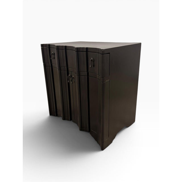 Black Pair of Oly Studio Style Sculptural Dark Wood Jackson Nightstands For Sale - Image 8 of 17