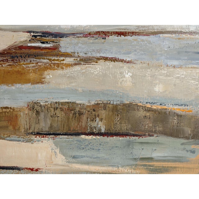 Entre Deux Rives, Contemporary Abstract Seascape Oil Painting, Framed by Sophie Dumont For Sale - Image 6 of 9