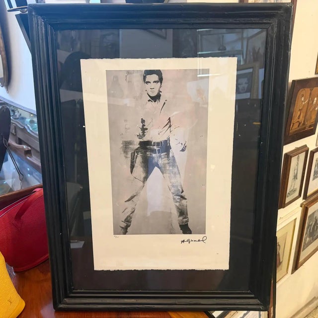 Andy Warhol 21st Century Black Framed Elvis Presley 40/100 Lithography by Andy Warhol For Sale - Image 4 of 12