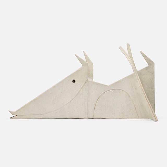 Bruno Gambone Monumental Dog Sculpture in Glazed Earthenware 1970 Striking monumental dog sculpture by acclaimed Italian...