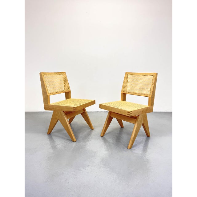 Capitol Complex Track Chairs by Pierre Jeanneret for Cassina, 2010s, Set of 2 For Sale - Image 9 of 9