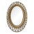 Vintage Late 20th Century Mgm Boho Chic Faux Rattan Oval Wall Mirror For Sale