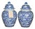 Large Chinese Style Blue and White Temple Jars from Ralph Lauren, Set of 2 For Sale