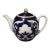 Vintage Pakhta Cobalt Blue & White Gilded Imperial Porcelain Russian Tea Pot For Sale