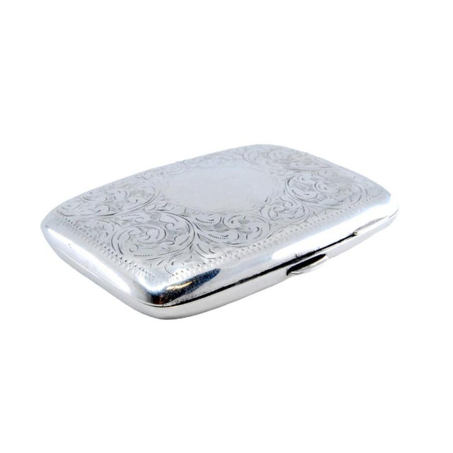 Silver Cigarette Case with Engraved Branches For Sale - Image 10 of 10