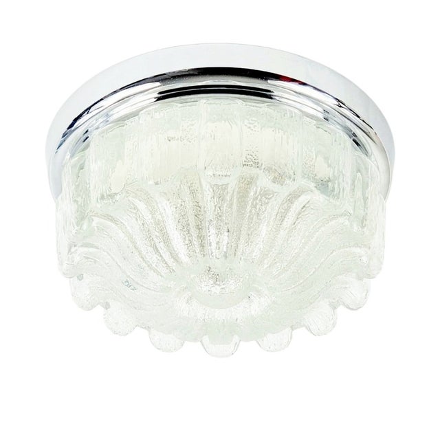 Stunning and large mid-century modern flower-shaped glass ceiling light/flush mount from limburg, germany's leading...