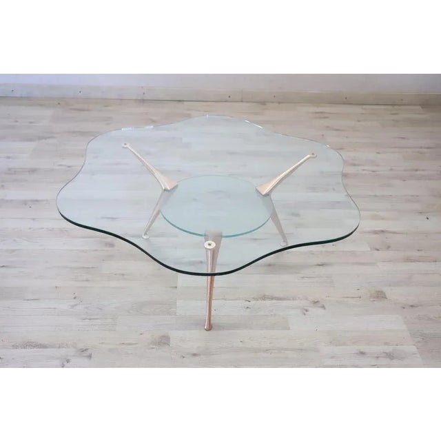 1970s Steel and Glass Flower Coffee Table by Bontempi, 1970s For Sale - Image 5 of 8