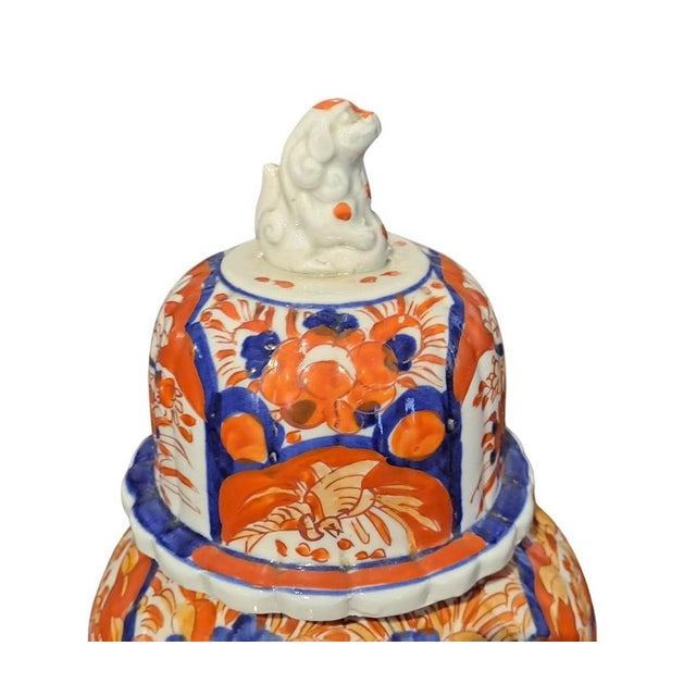 Goldenrod Imari Potiches, 19th Century, Set of 2 For Sale - Image 8 of 9