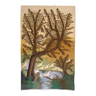 Mid-Century Folk Art Tree of Life Wall Art Tapestry. Egyptian. Influenced by Ramses Wissa Wassef For Sale