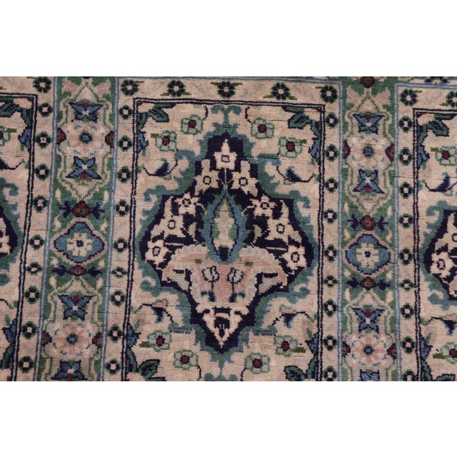 Shabby Chic Shabby Chic 1990's Pak-Persian Green/Blue Wool Rug - 7'10'' X 9'2'' For Sale - Image 3 of 9