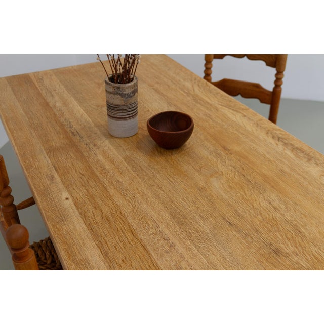 Vintage Danish Brutalist Oak Dining Table, 1960s For Sale - Image 18 of 18