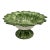 Vintage Italian Bassano Majolica Green Leaf Pedestal Compote Bowl — Made in Italy For Sale