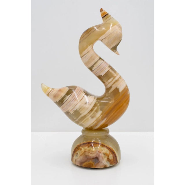 Vintage Onyx Crested Swan Sculpture For Sale - Image 13 of 13