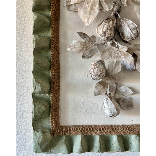 2020s Paper Mache Framed Fig Branch Wall Hanging For Sale - Image 5 of 10