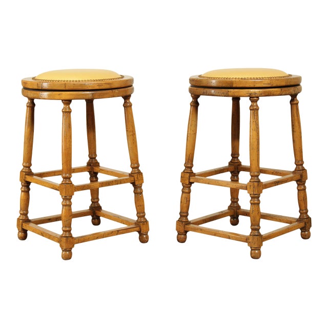 Guy Chaddock Backless Swivel Counter Height Bar Stools a Pair Chairish