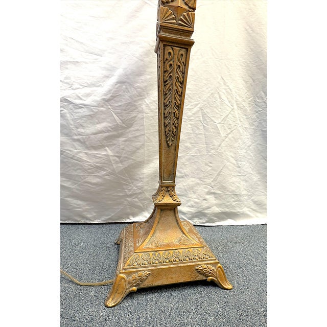 Vintage Victorian Style Heavy Painted Metal 4-Light Torchiere Floor Lamp For Sale - Image 13 of 17