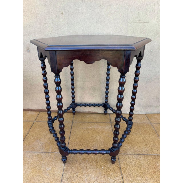 Baroque Baroque Revival Side Table With Barley Twist Legs, Early 20th Century For Sale - Image 3 of 9