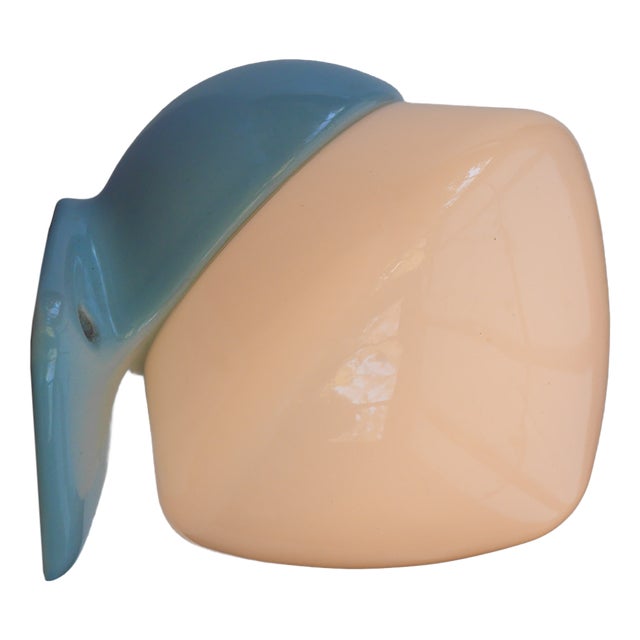 Large Mid-Century Modern Pale Blue Bathroom Sconce from Ifö For Sale