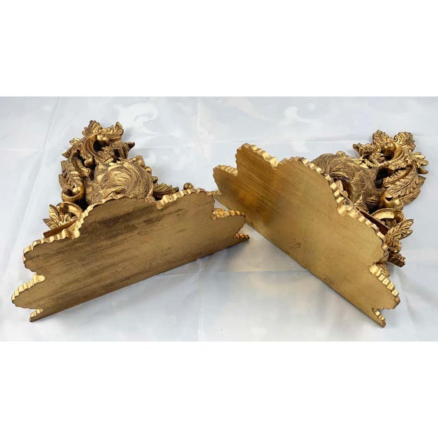 19th Century Carved Giltwood Wall Brackets, Set of 2 For Sale - Image 9 of 13