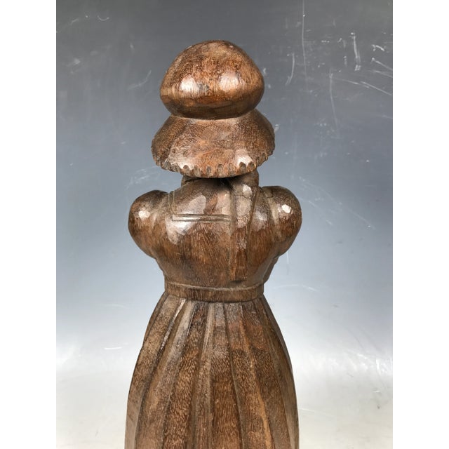 Wood Carved Solid Wood Paper Mache Mold of Woman For Sale - Image 7 of 9