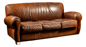 Vintage Leather Club Sofa in Brown