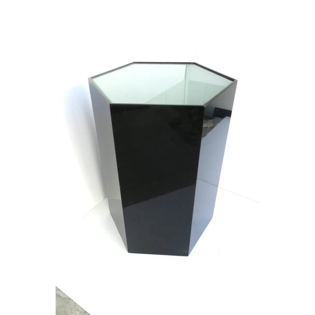 Black Pedestal Column Stand or Table, Circa 1970s Modern For Sale - Image 9 of 13