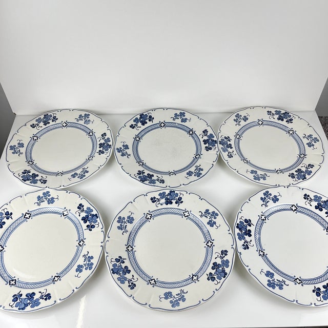 Antique Jane Model Flat Plates from KG Lunéville, 1890s, Set of 6 For Sale - Image 4 of 13