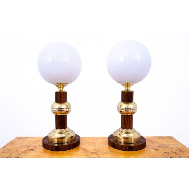 Art Deco Table Lamps, Poland, 1950, Set of 2 For Sale - Image 3 of 9