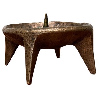 Mid-Century Brutalist Bronze Candleholder, 1960s For Sale