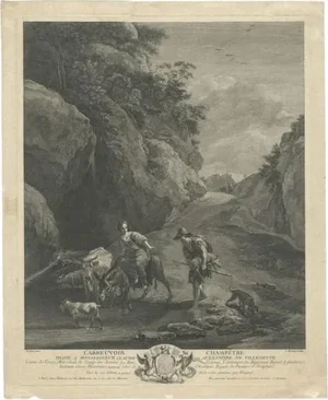 P. Martenasi after N. Berchem, Shepherds and Cattle, 1770s, Engraving on Paper