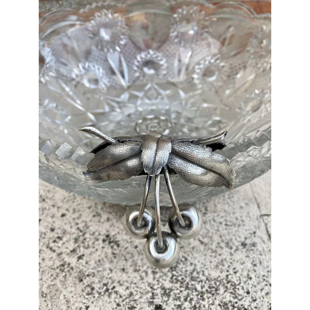 Antique Art Deco French Cut Glass Fruit Bowl For Sale - Image 6 of 8