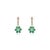 VRJewels 3.33Ct Emerald & Diamond Floral Drop Earrings in 18k Solid White Gold- 2 Pieces For Sale - Image 4 of 11