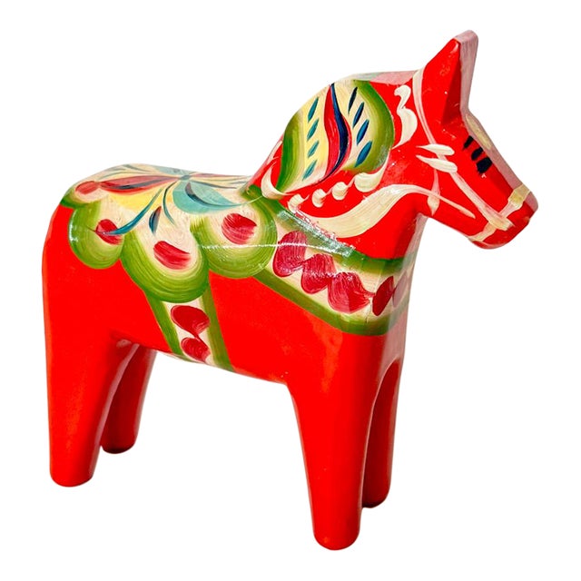Mid Century Swedish Modern Hand Painted Dala Horse by Nils Olsson For Sale